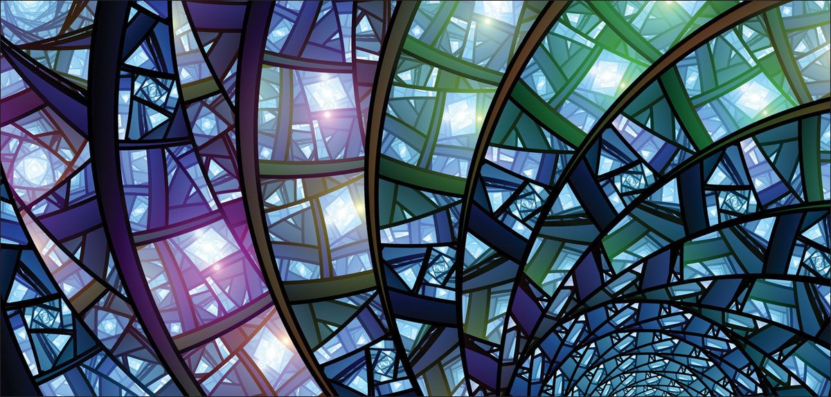 DesignScape - 2'x4' Arched Stained Glass - Apollo Design Made
