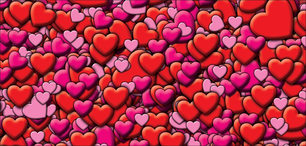 DesignScape - 2'x4' Cartoon Hearts - Apollo Design Made