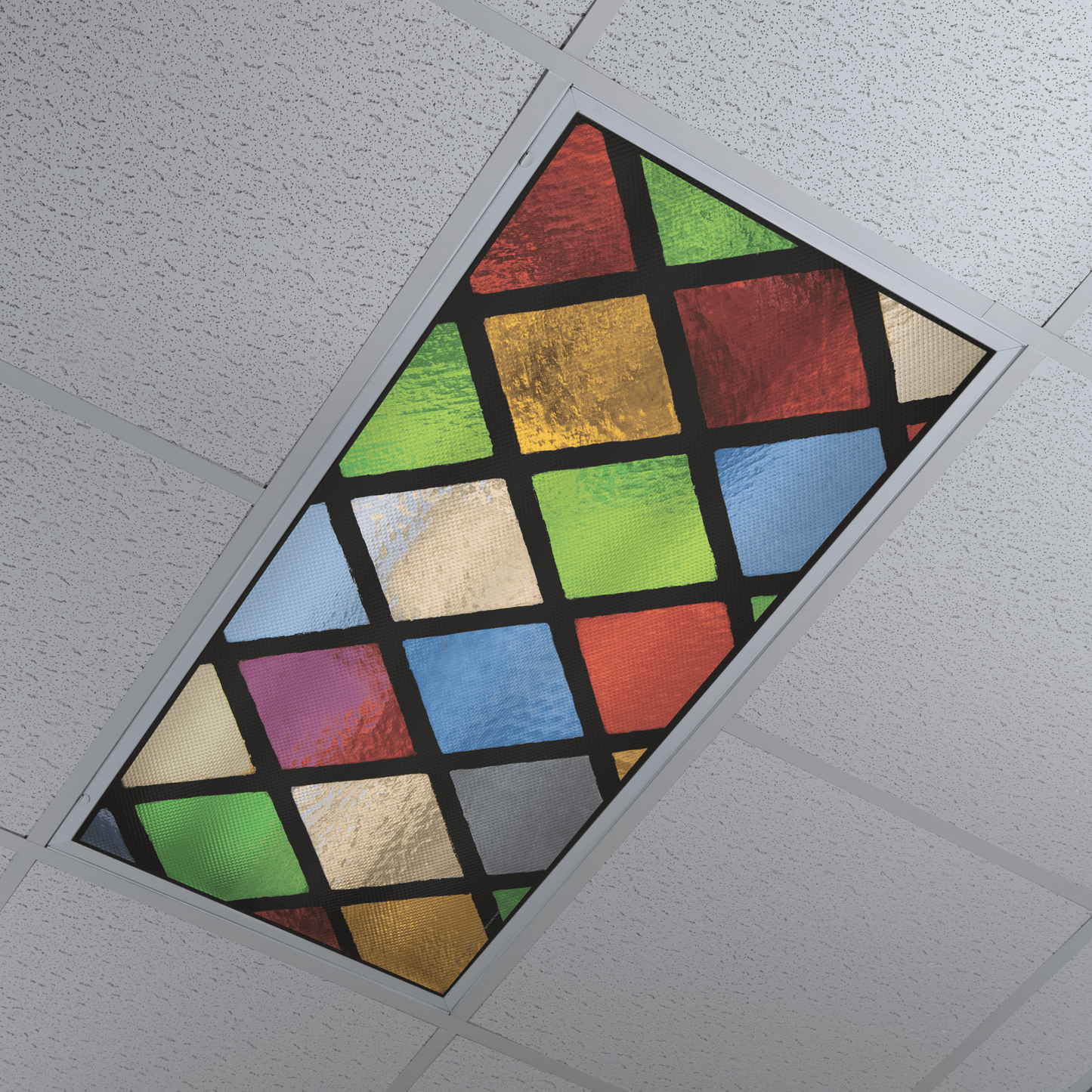 DesignScape - 2'x4' Diamond Stained Glass - Apollo Design Made