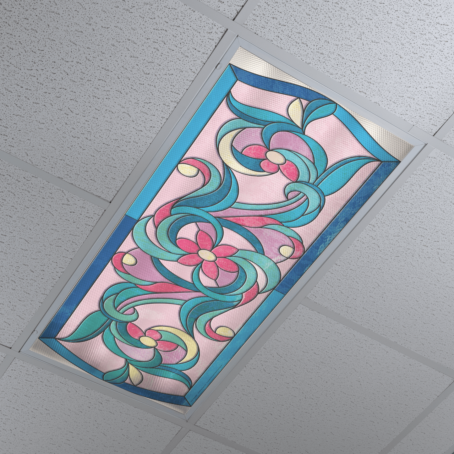 DesignScape - 2'x4' Flower Stained Glass - Apollo Design Made