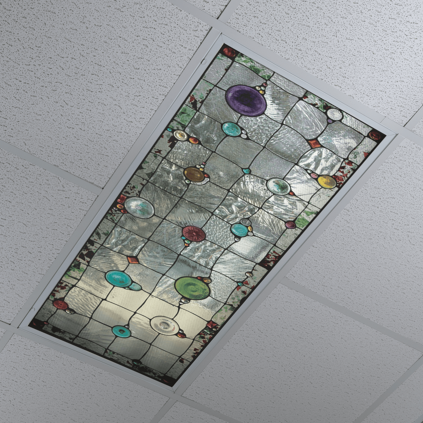 DesignScape - 2'x4' Gem Stained Glass - Apollo Design Made