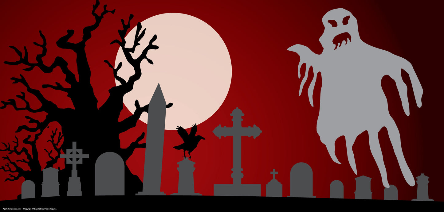 DesignScape - 2'x4' Graveyard with Ghost - Apollo Design Made