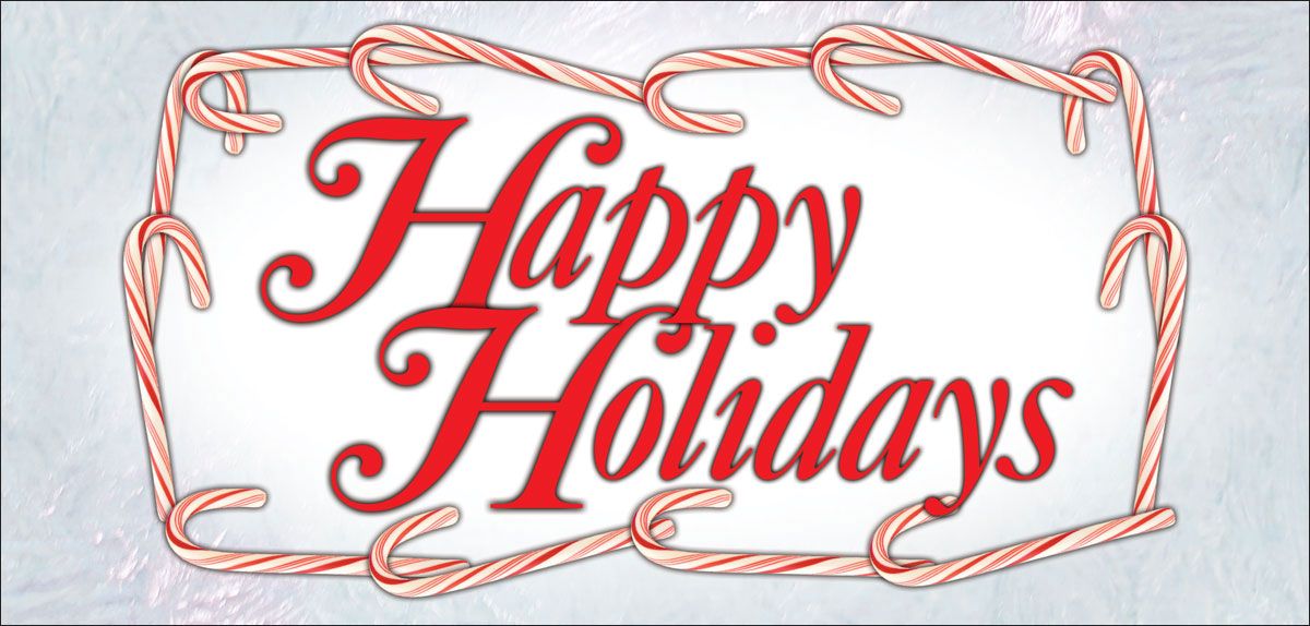 DesignScape - 2'x4' Happy Holidays with Candy Canes - Apollo Design Made