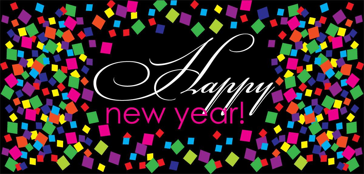 DesignScape - 2'x4' Happy New Year Confetti - Apollo Design Made