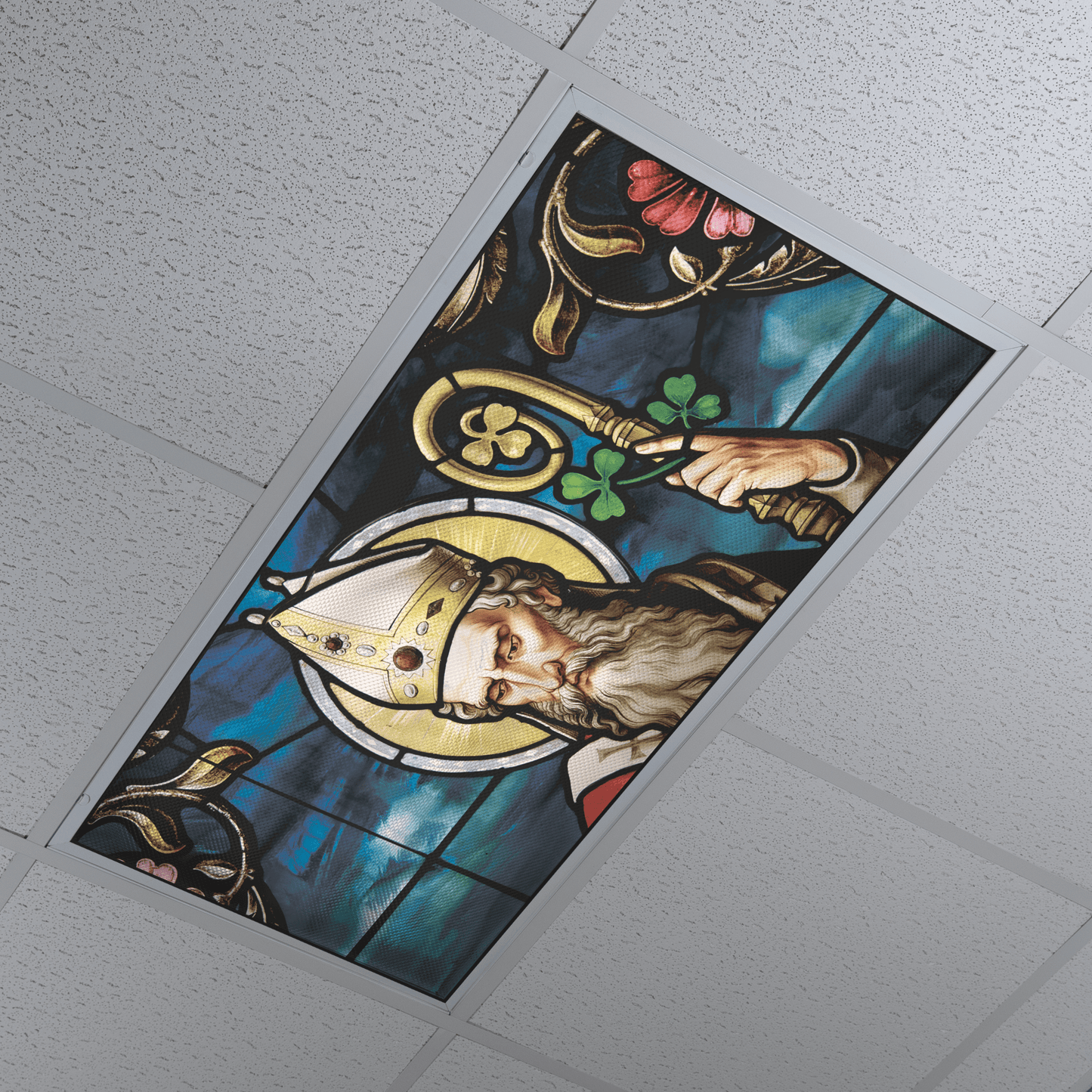 DesignScape - 2'x4' Saint Patrick Stained Glass II - Apollo Design Made