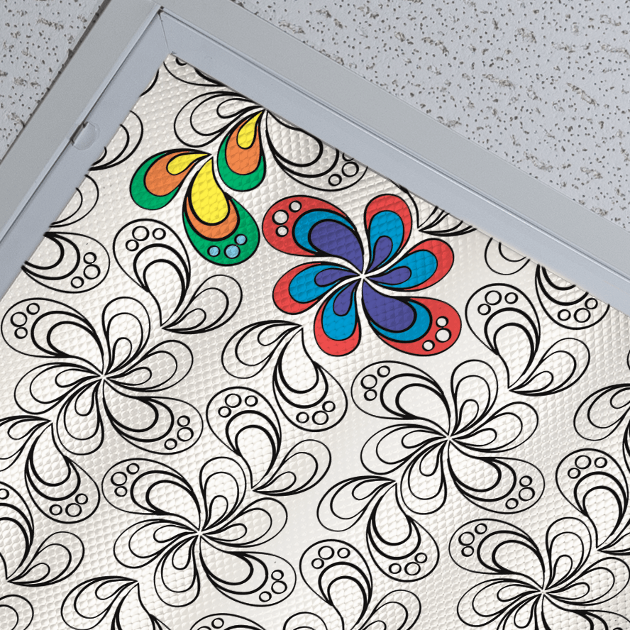 DesignScape - 2'x4' Simple Flowers - Apollo Design Made