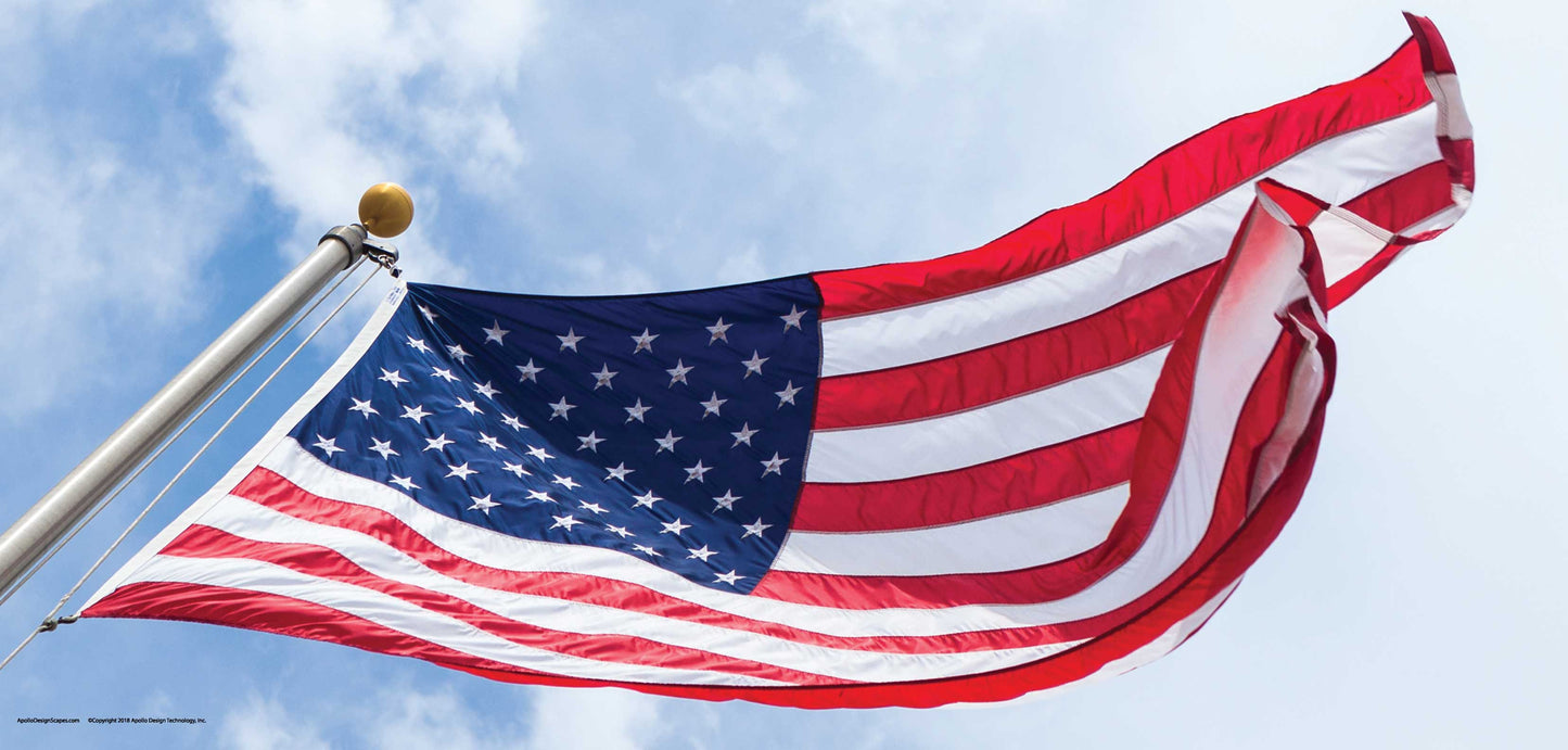DesignScape - 2'x4' USA Flag Looking Up - Apollo Design Made