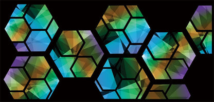DesignScape - 2'x4' Hexagonal Stained Glass
