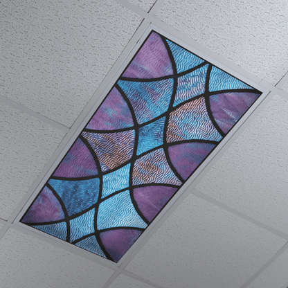 DesignScape - 2'x4' Blurple Wave Stained Glass - Apollo Design Made