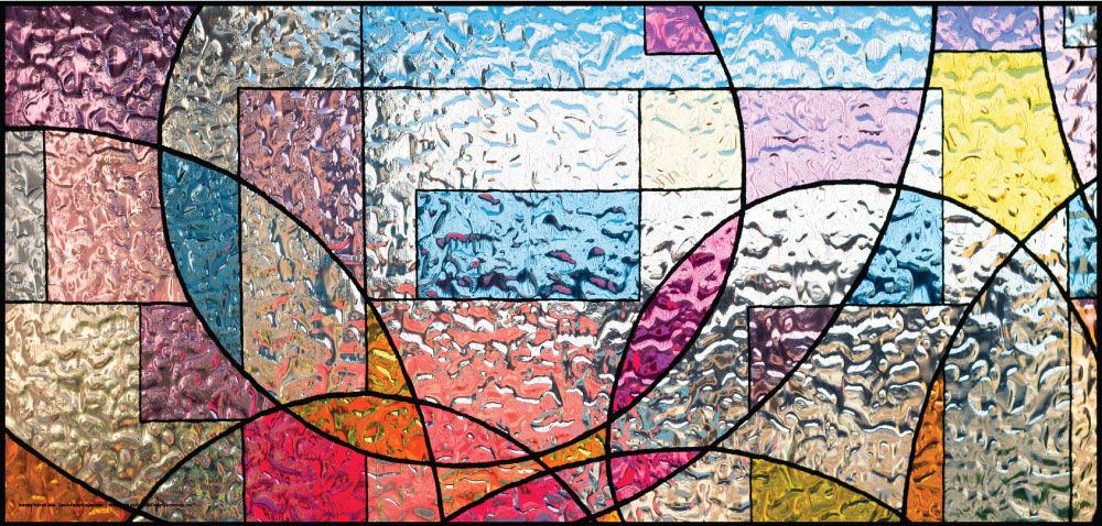 DesignScape - 2'x4' Bubbled Stained Glass - Apollo Design Made