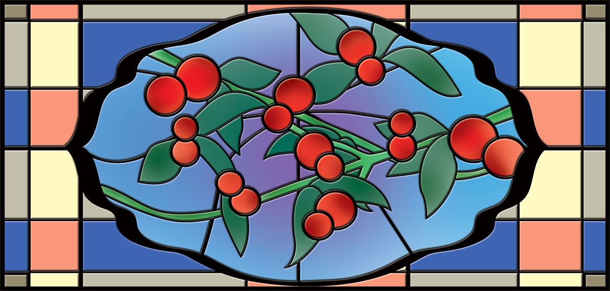 DesignScape - 2'x4' Cherry Stained Glass - Apollo Design Made