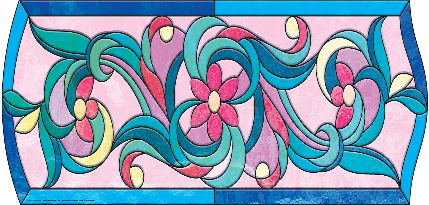 DesignScape - 2'x4' Flower Stained Glass - Apollo Design Made