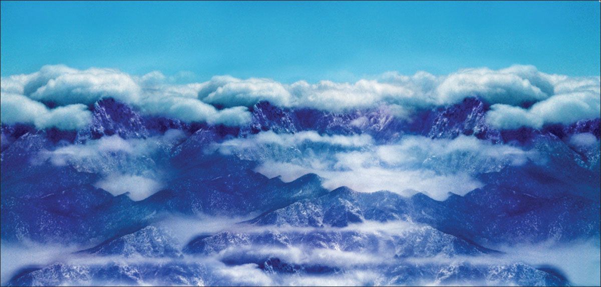 DesignScape - 2'x4' Mountain In Clouds - Apollo Design Made